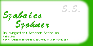 szabolcs szohner business card